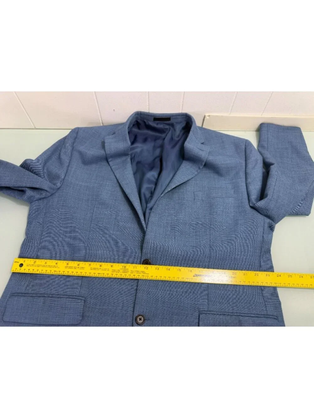 Lauren Ralph Lauren Blazer Suit Jacket 46L Stretch Blue Two Button Single Vent